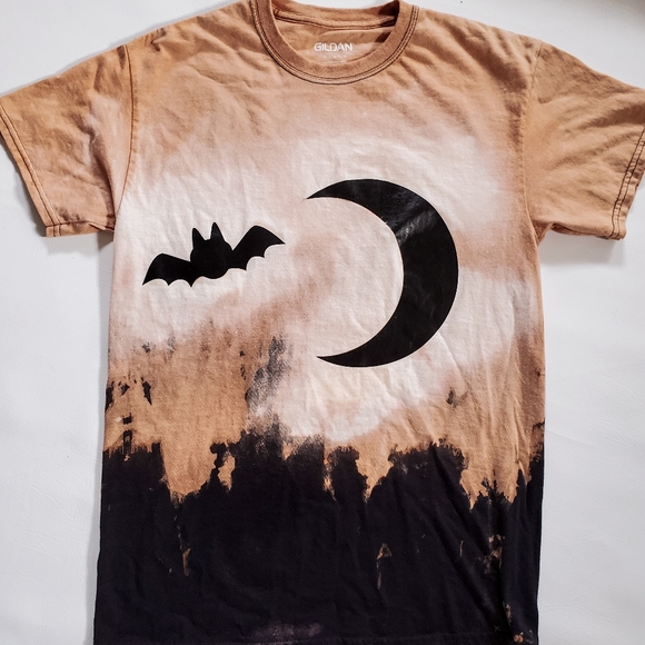 Dead of Night Halloween Bleached Tee Handmade 🦇 - Picture 2 of 2